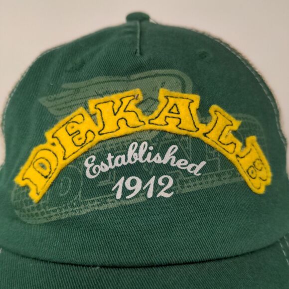 Dekalb Speed Mesh Back Strapback Hat Green Yellow OSFM Embroidered Logo - Picture 4 of 11